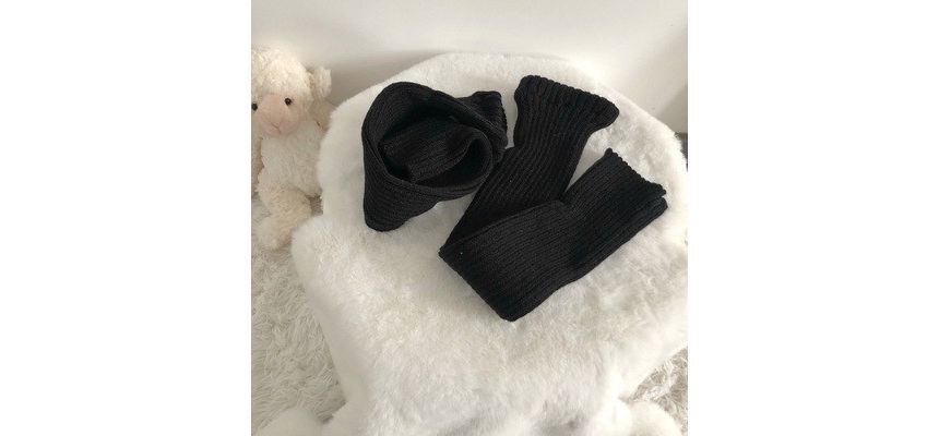 laceyleft - Geribbelde beenwarmers in effen kleur (verschillende designs)