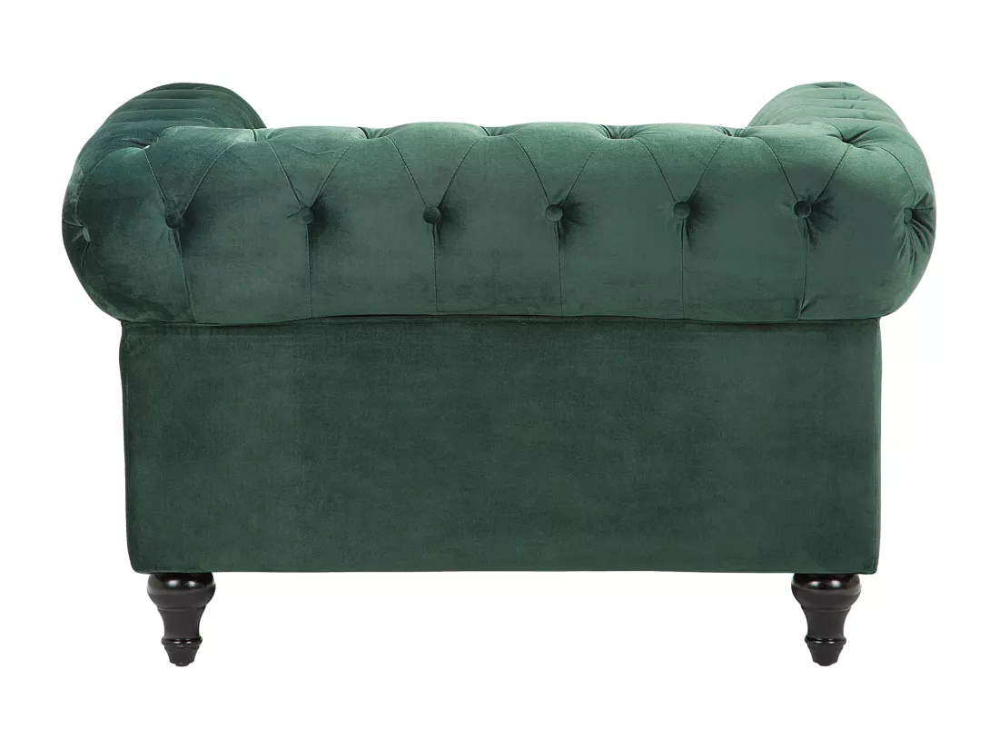 Fauteuil CHESTERFIELD Velours Vert émeraude