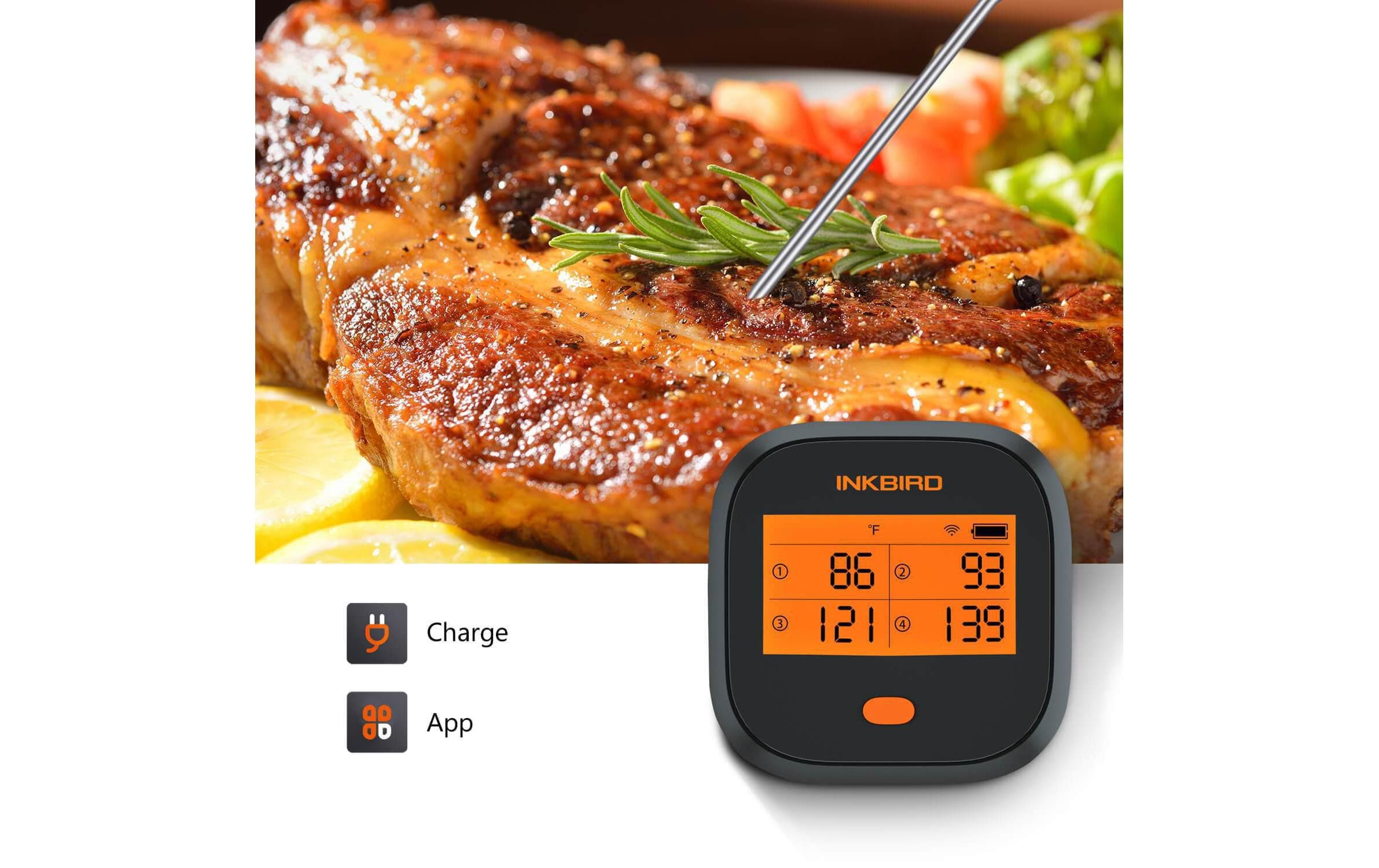 Fleischthermometer IBBQ-4T WiFi<br>Drahtloses, App-kompatibles Fleischthermometer