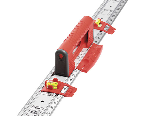 Markeerliniaal met handvat, metselaarslob, 800 mm