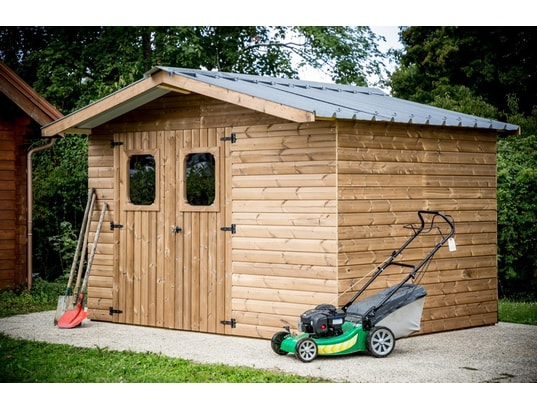 HABRITA - Abri therma en bois - 10,60 m² - sans plancher - toit double...