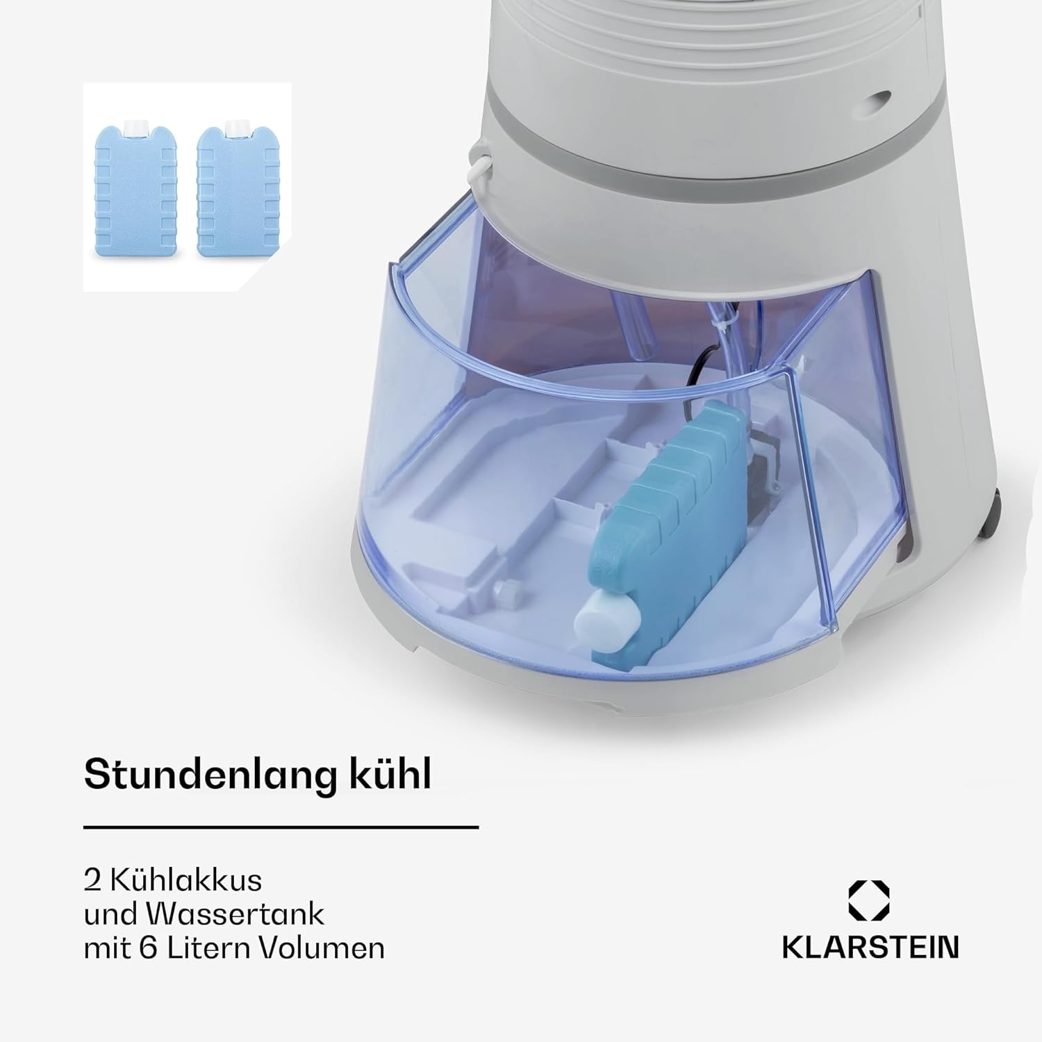 Klarstein 4-in-1: Smart Luftkühler, Ventilator, Luftbefeuchter & Ionisation I 6 L Wassertank, Oszillation, 30 W, 210 m³/h, Timer I Klimagerät ohne Abluftschlauch, Mobiles Klimagerät, Silber