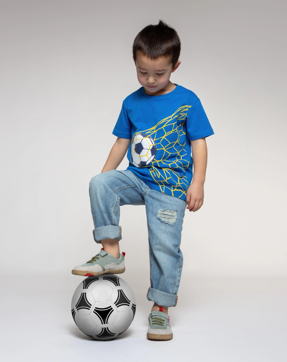 T-Shirt FUßBALL-NETZ in blau