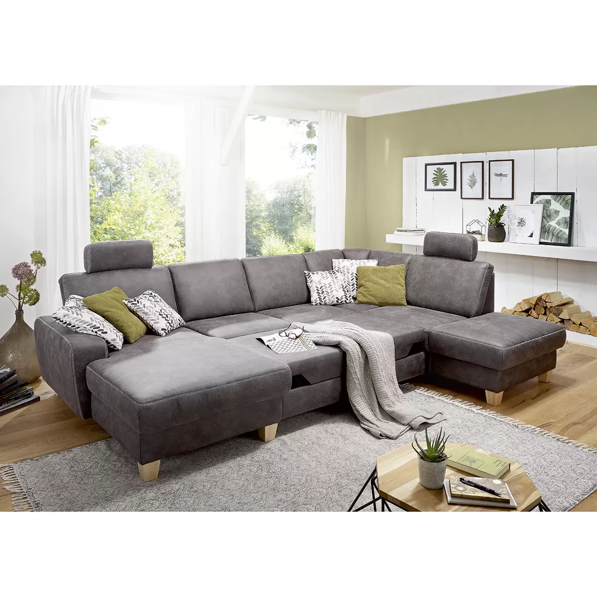 Wohnlandschaft Visconti 252 x 120 Anthrazit