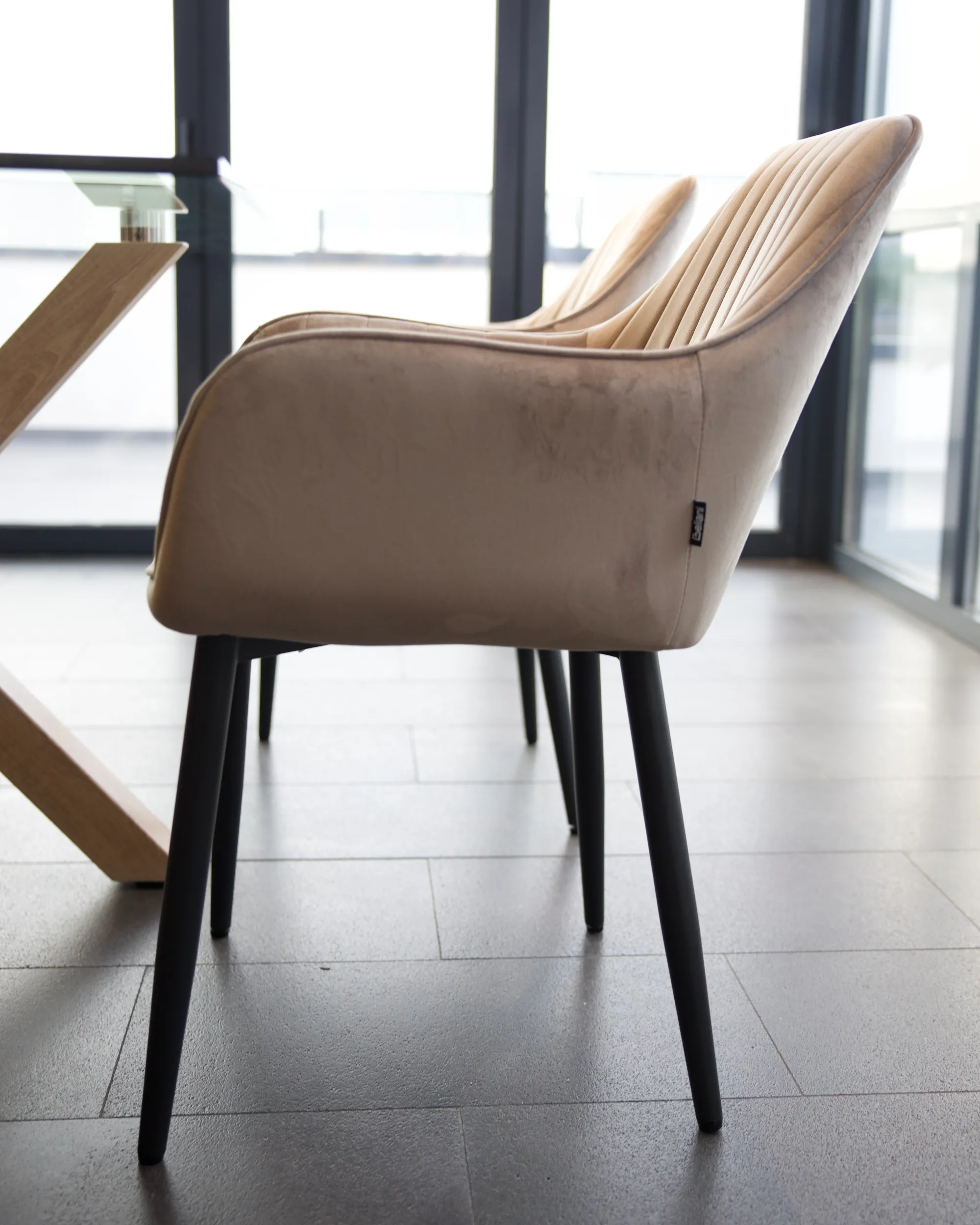 Set van 2 eetkamerstoelen WELLSTON Fluweel Taupe