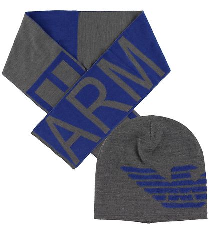 Emporio Armani Gave?ske - Hue/T?rkl?de - Bomuld/Uld - Grå/Bl?