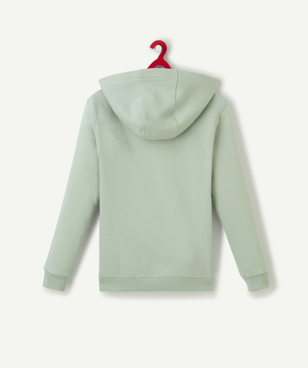 VANSSWEAT À CAPUCHE GARÇON EN COTON VERT AVEC LOGO