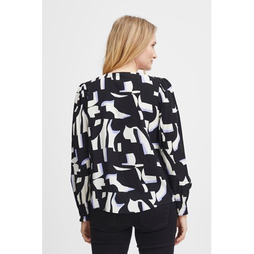 Fransa Langærmet Bluse, Black Graphic, S