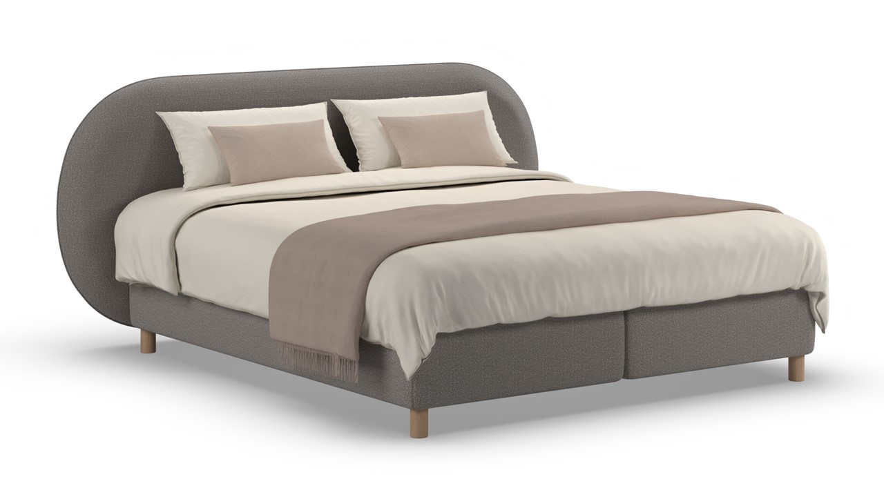 Boxspring Flow met Kårlsson Excellence matras - Wool look dark grey