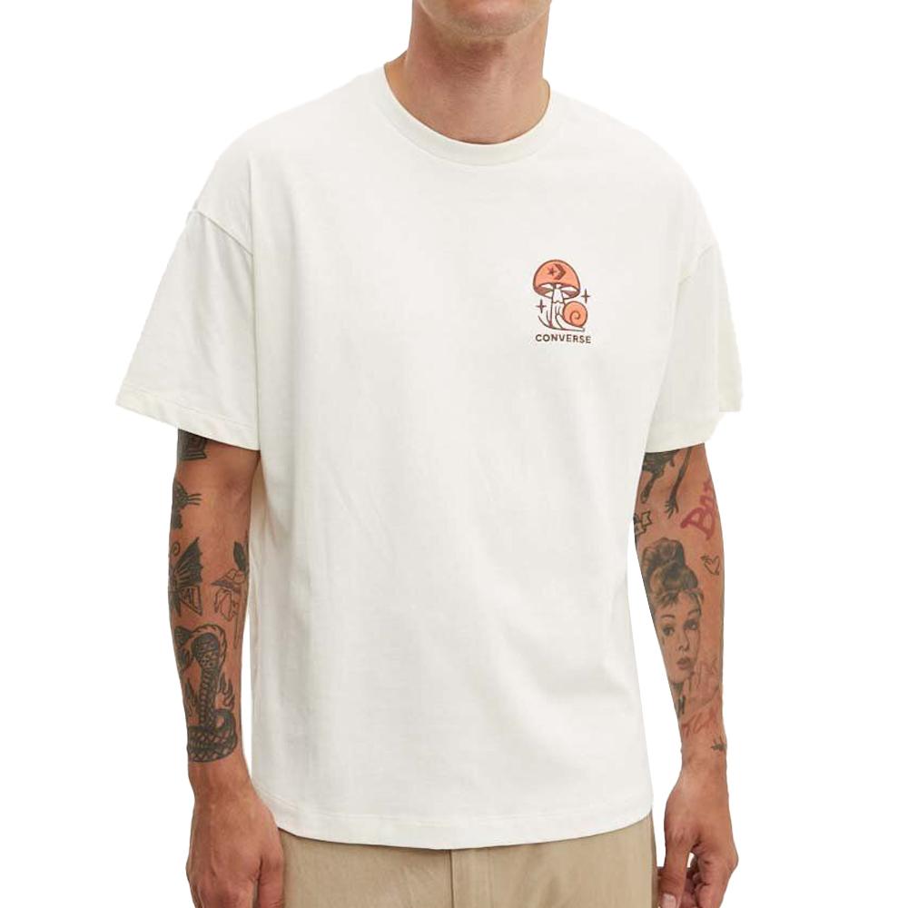 Converse T-shirt Beige Femme Converse Mushroom
