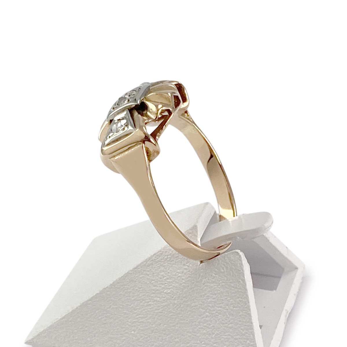 Bague d'occasion or 750 2 tons diamants