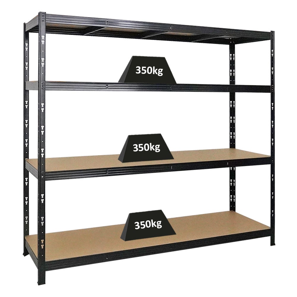 PROREGAL Professionele Heavy-Duty Stellingkast Goliath HxBxD 180 x 200 x 60 cm Plankdraagvermogen 350 kg Zwart