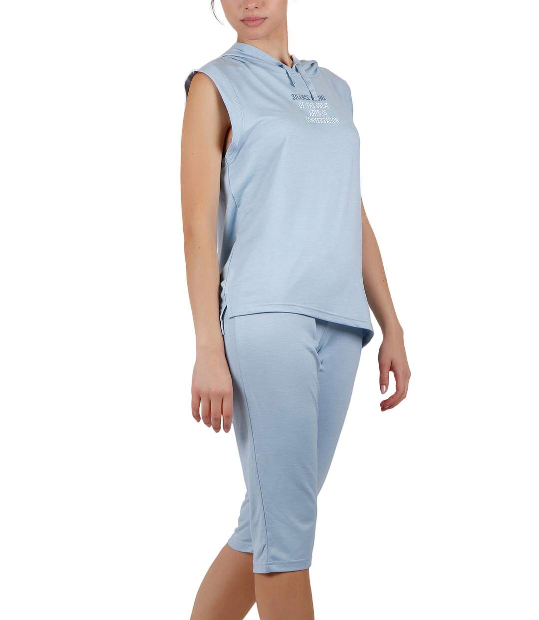 Tenue d'intérieur pyjama leggings débardeur à capuche The Silence Admas