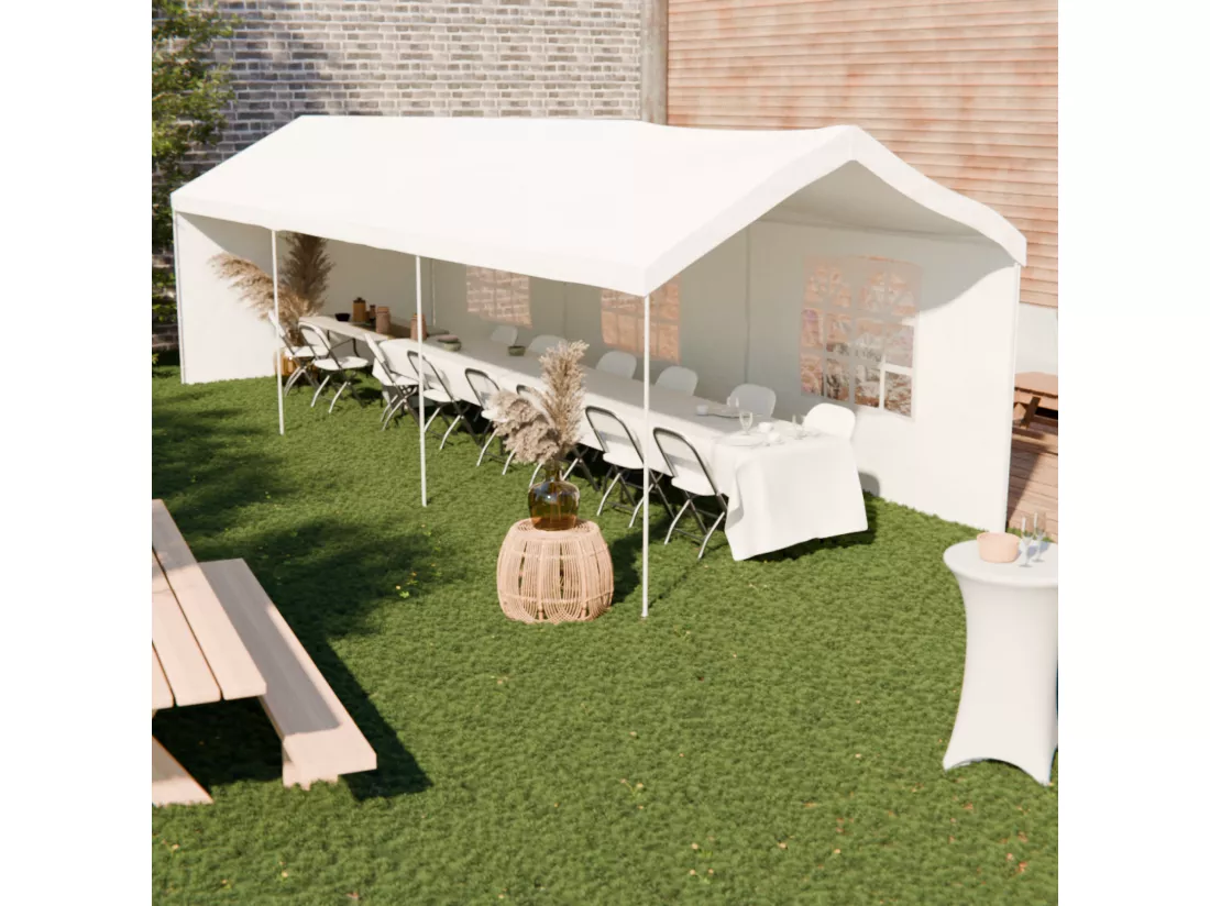 Tente de réception - Burdigala 3x9m - Blanc. connecteurs métal. tente de jardin idéale pour réception à utiliser comme pavillon. chapiteau ou tonnelle