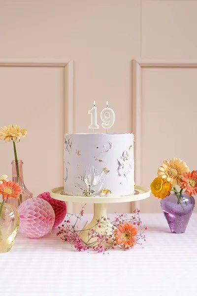 9 Jaar Kaars Beige 10cm