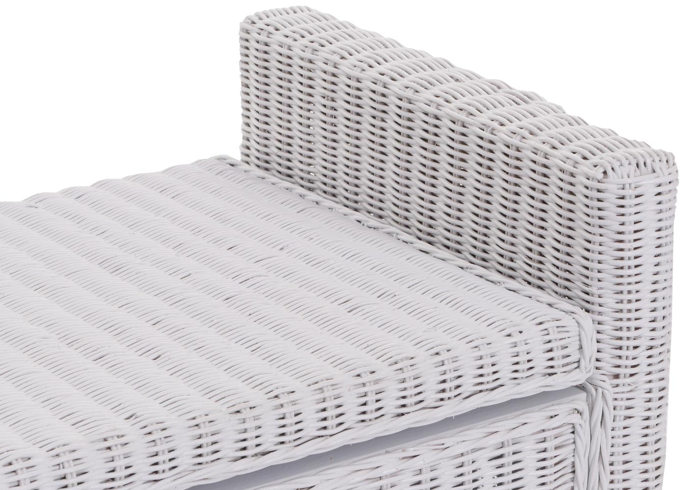 Sitzbank Genua Garderobenbank Bank Sitzhocker, mit Stauraum Kissen Kubu Rattan 88cm ~ weiß