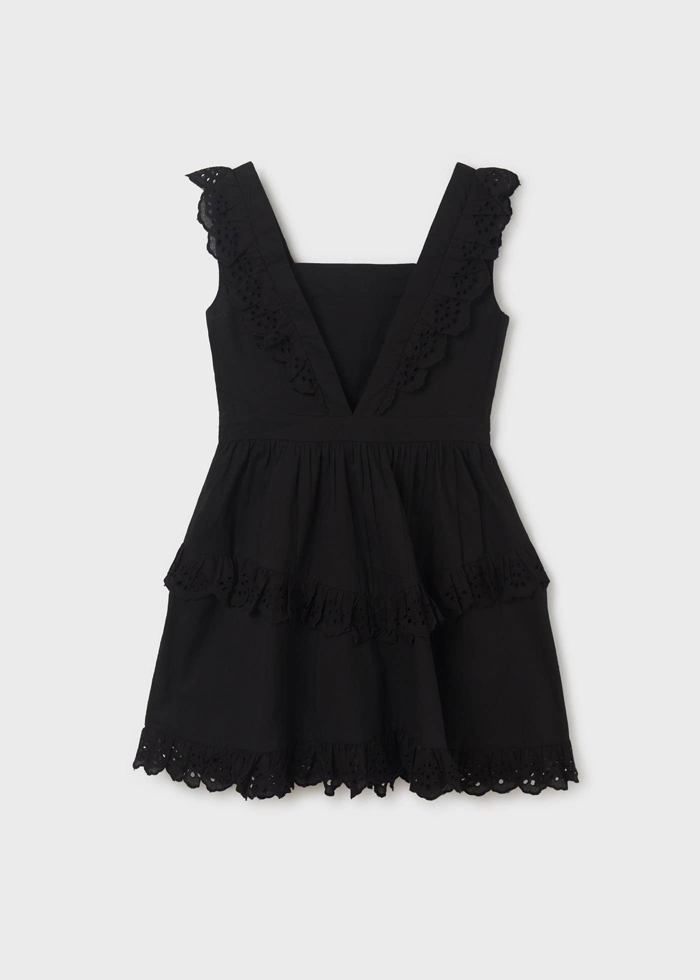 Vestido infantil de algodão com estampa perfurada
