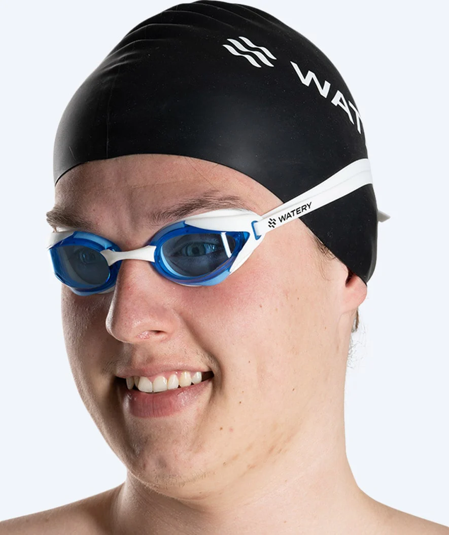 Watery Elite svømmebriller - Poseidon Ultra - Hvid/blå