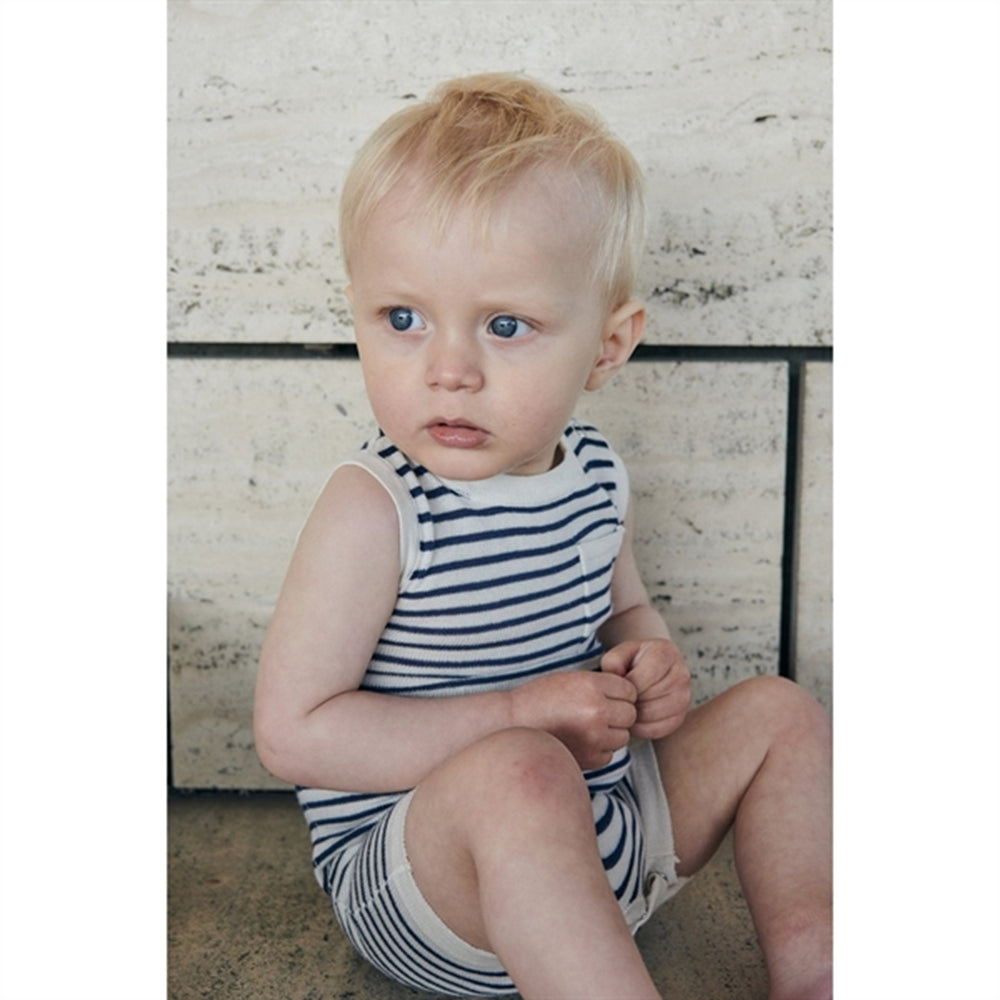 Køb Copenhagen Colors Cream/Navy Comb. Strik Romper Striber
