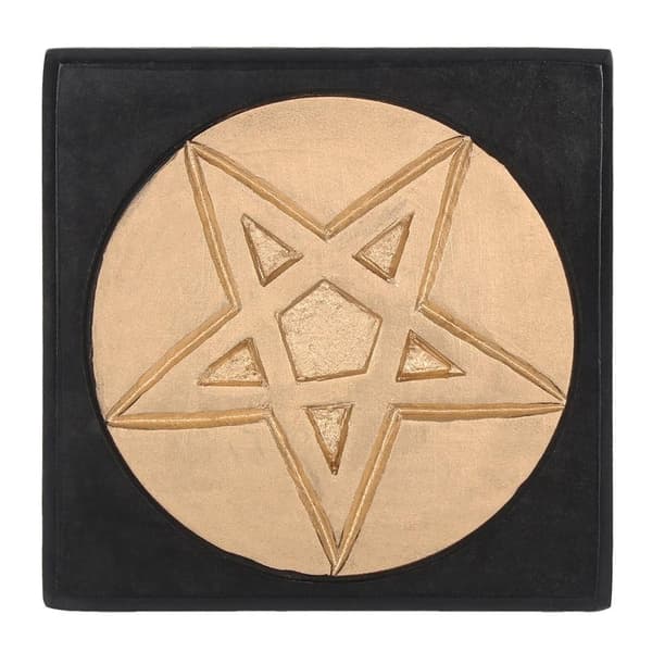 pentagram altare liten bord i trä