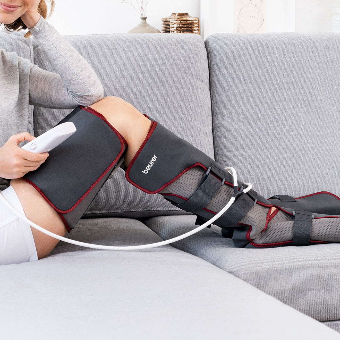 Beurer Appareil de massage des jambes par compression professionnel gris