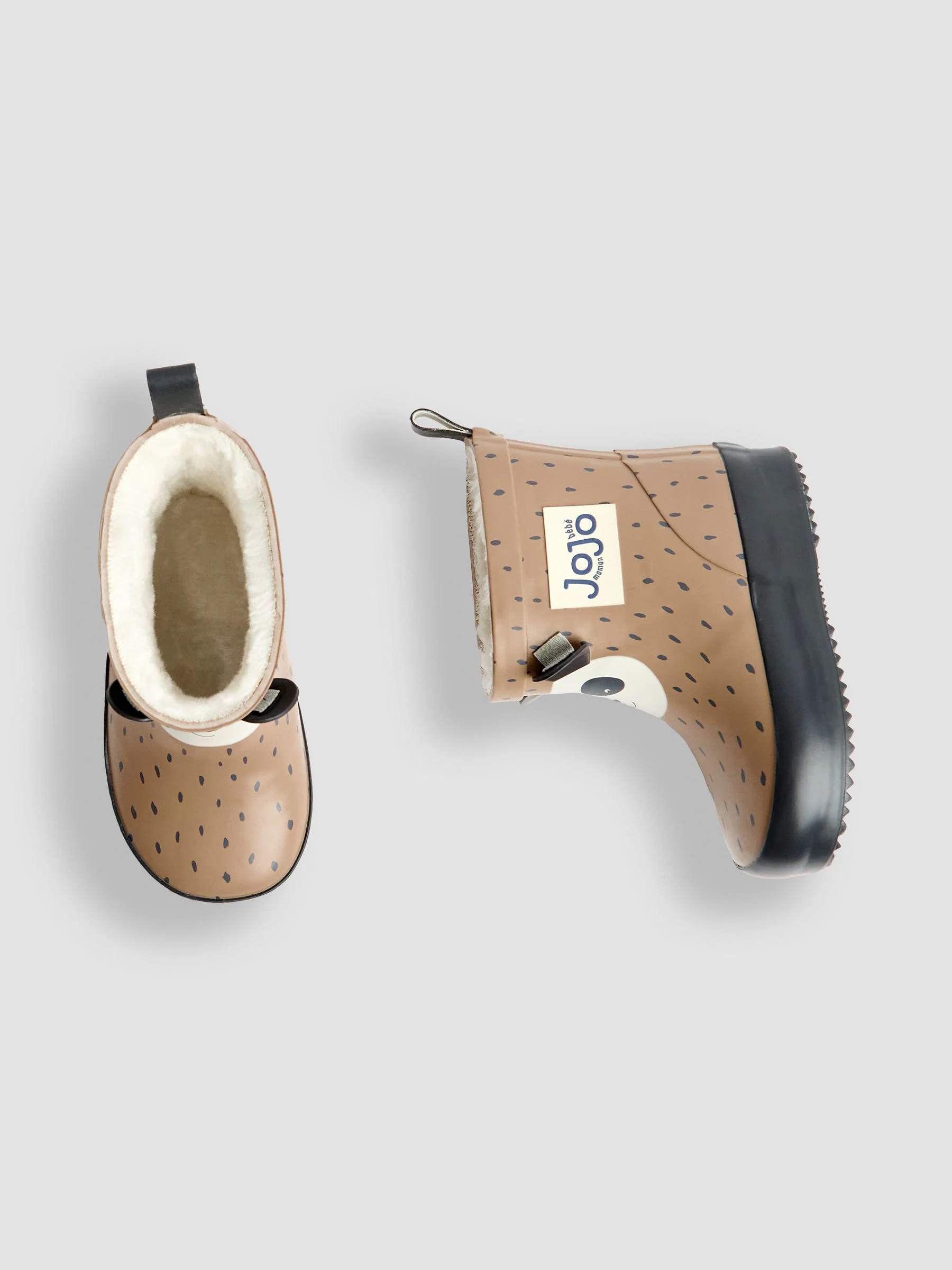Brown Panda - JoJo Maman Bébé Short Cosy Lined Wellie Boot