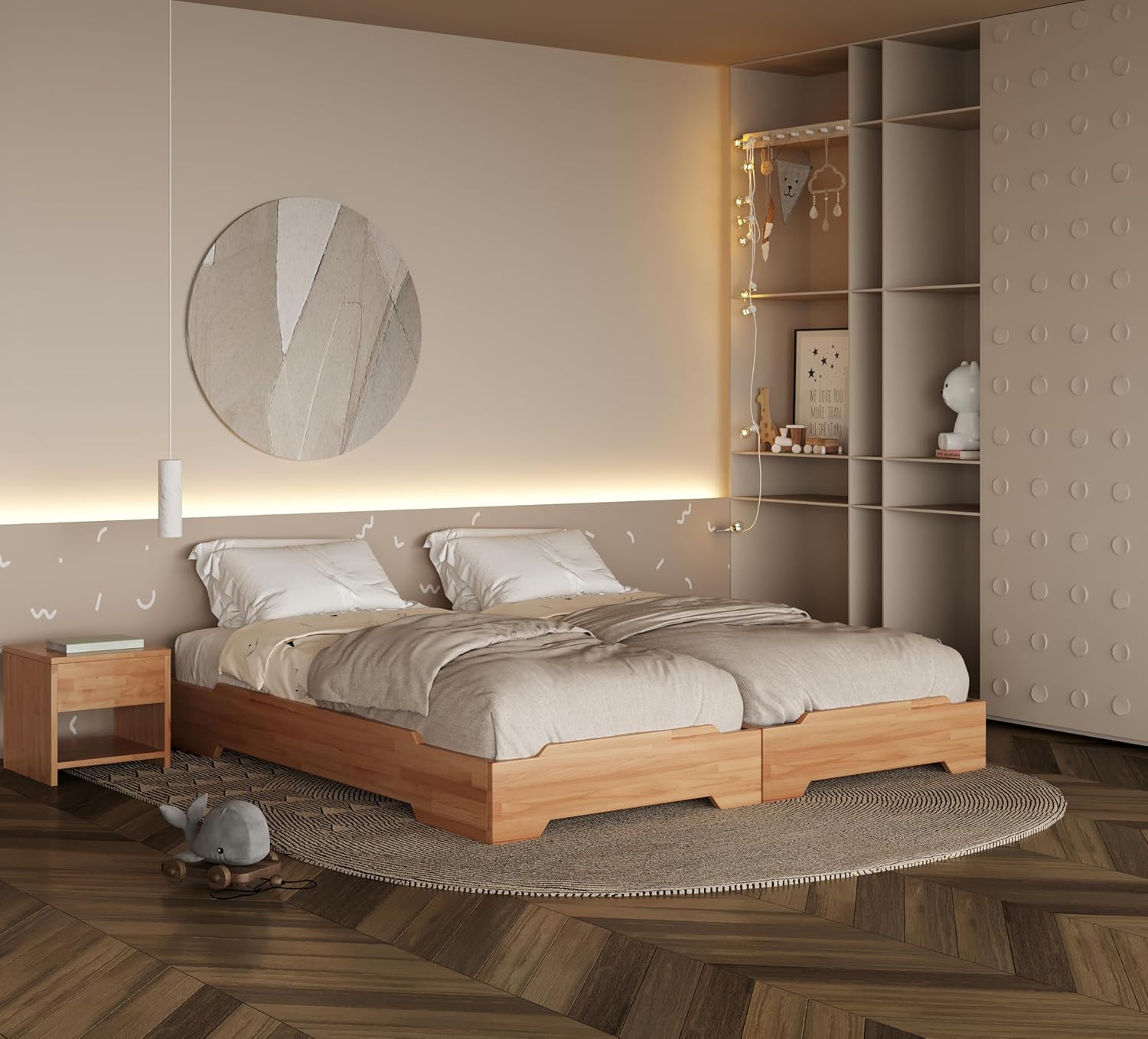 Krok Wood Massivholzbett Emily (stapelbar) in Buche 90x200 cm