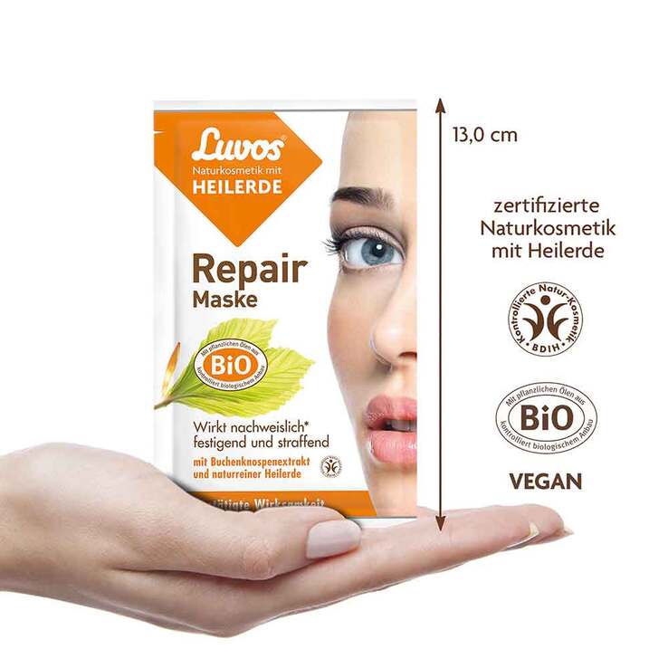 Luvos Naturkosmetik Heilerde Repair Maske, 2X7.5 ml