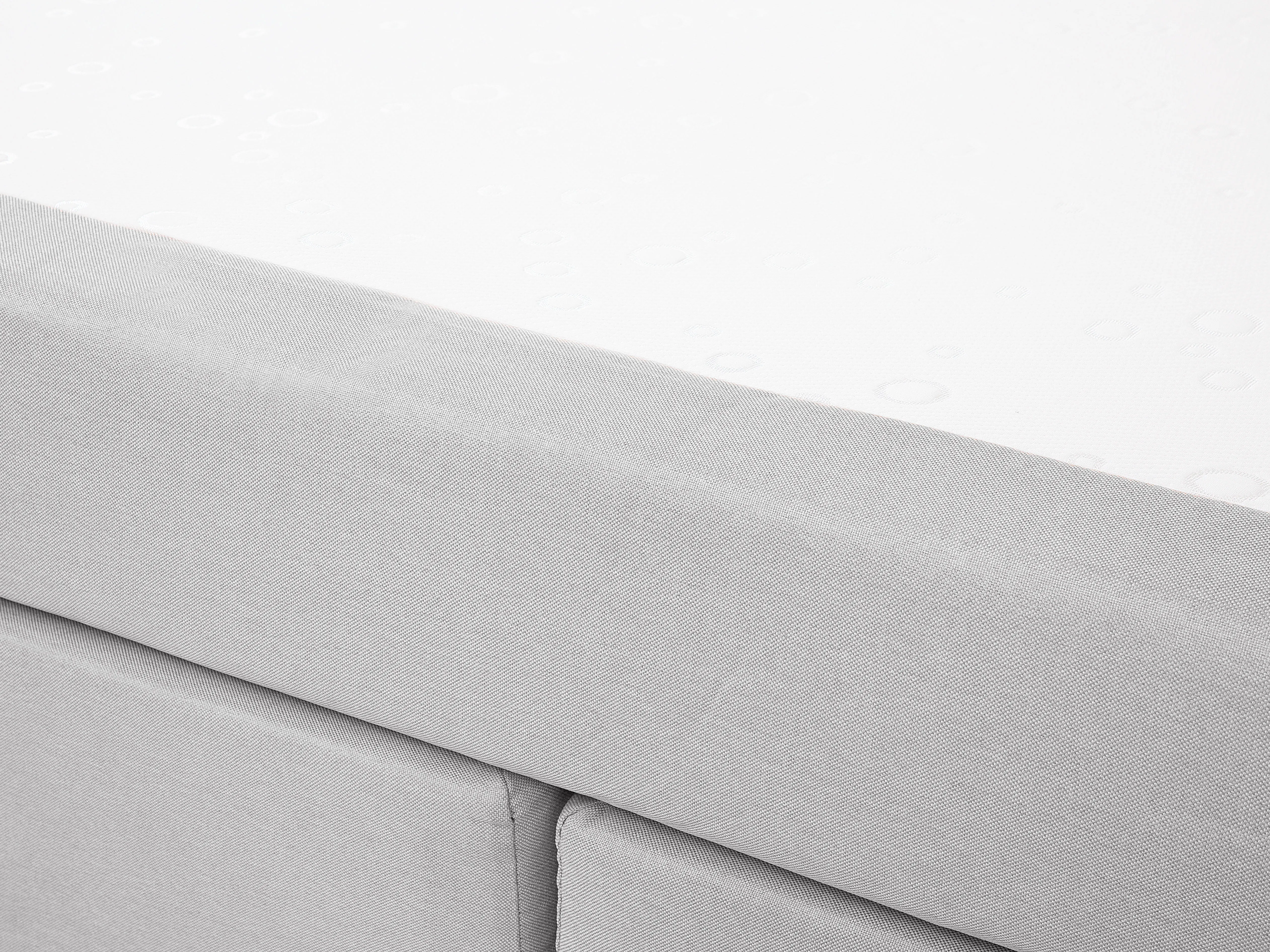 Boxspring Stof ADMIRAL 180 x 200 cm Lichtgrijs