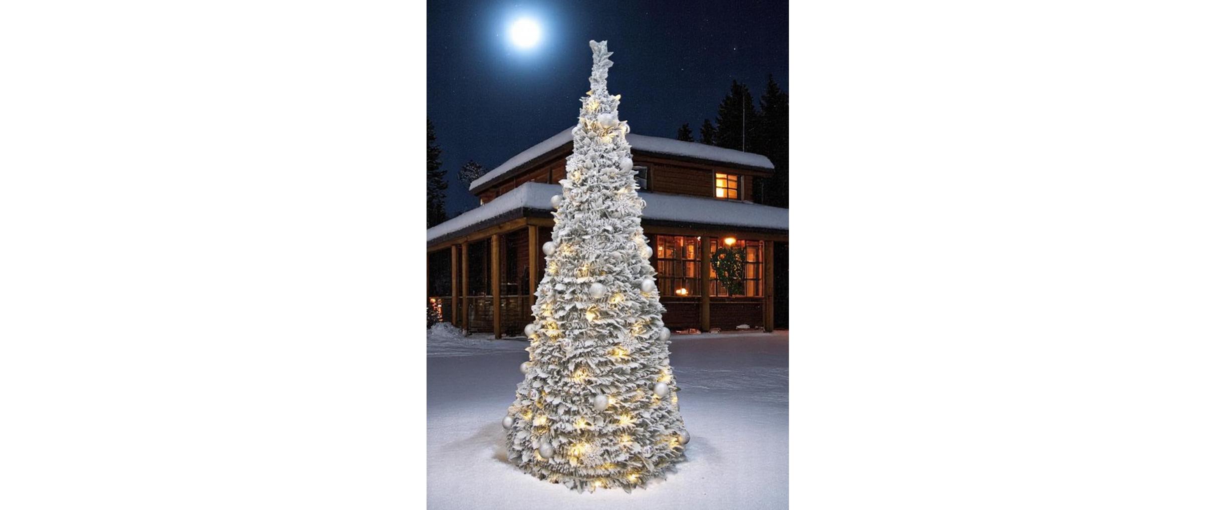 LED Pop-up-tree Schnee Höhe: 180 cm<br>Weihnachtsbaum