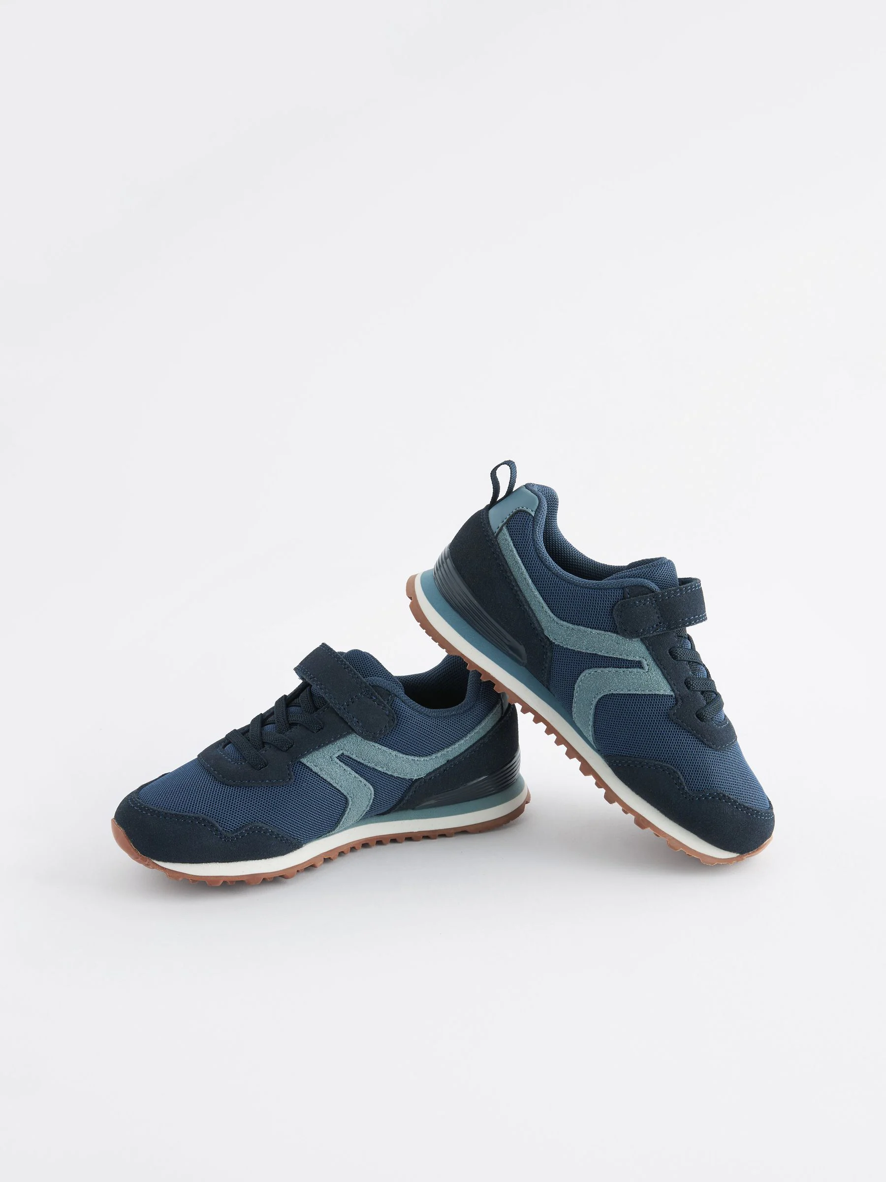 Donkerblauw - Sneakers met één bandje en elastische veters