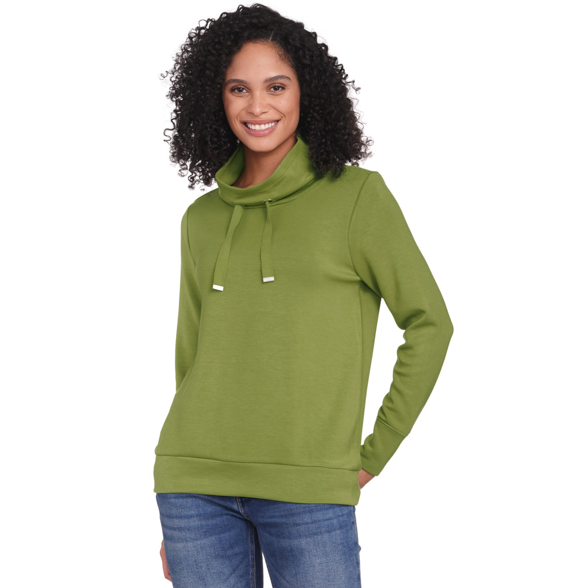 Gina Benotti Damen Sweatpullover mit Stehkragen grün