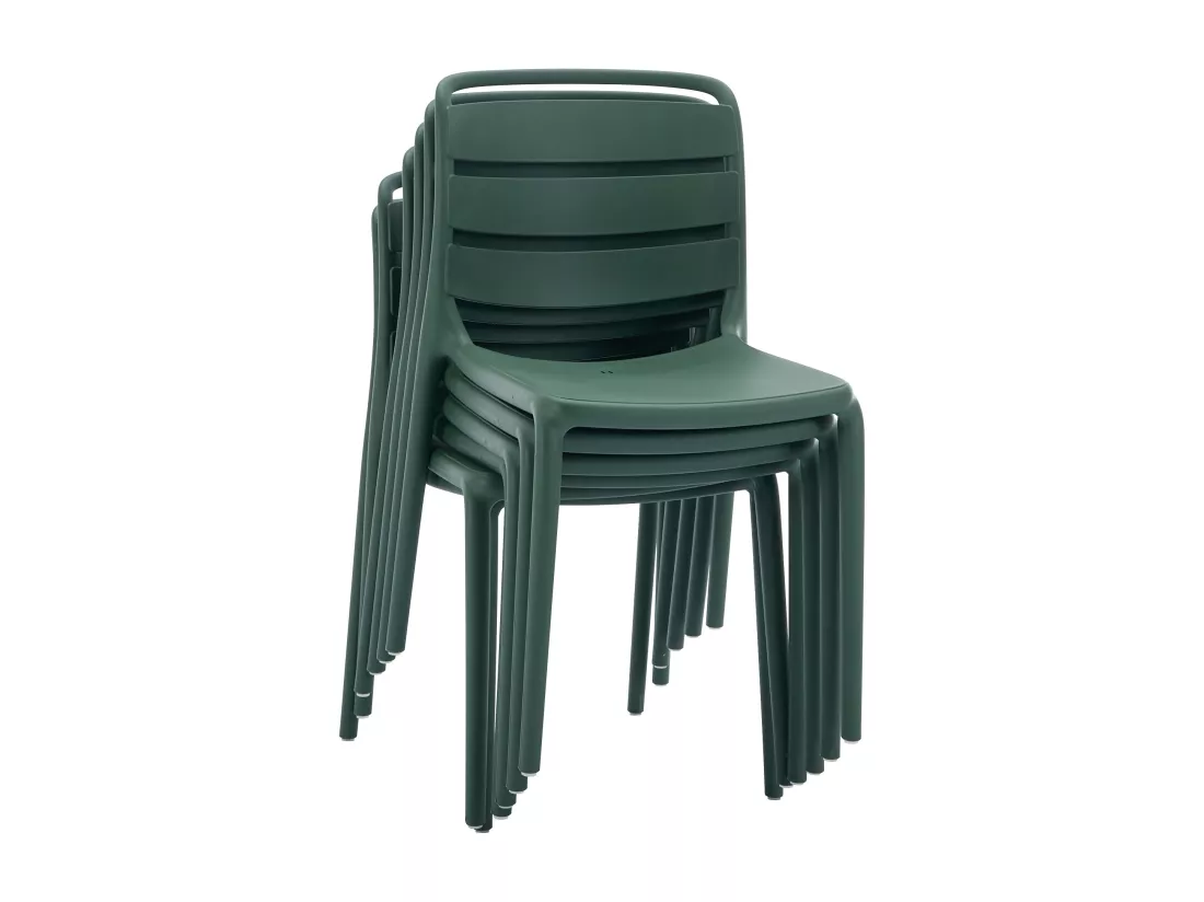 Lot de 2 chaises de jardin empilables en polypropylène - Vert sapin - MOAH de MYLIA