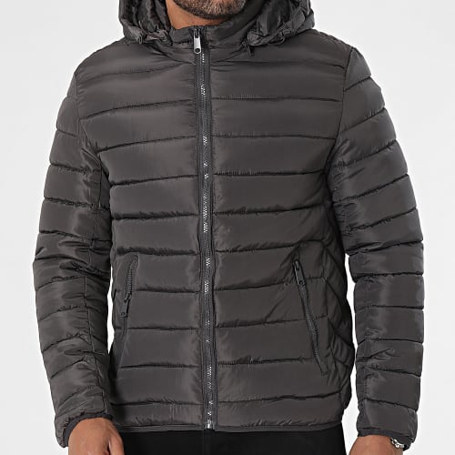 Doudoune Capuche Gris