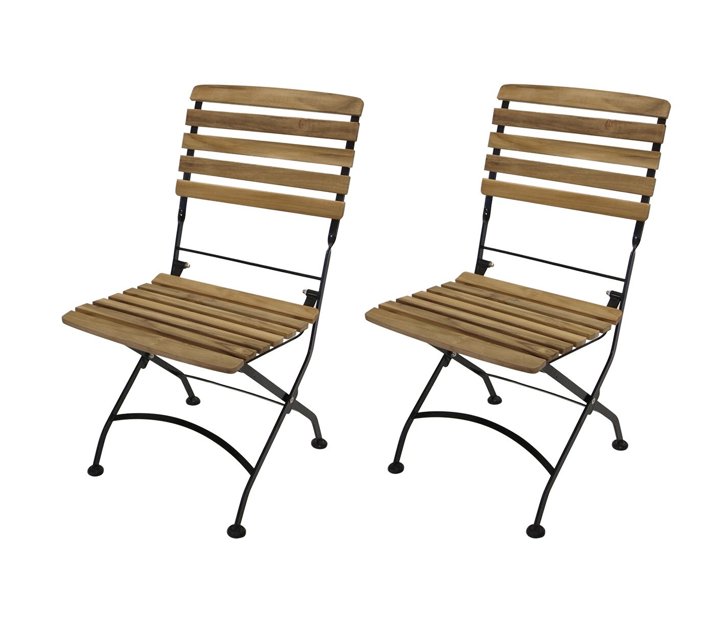 DEGAMO Klappgarnitur JAKARTA 3-teilig, Flachstahl schwarz + Teak