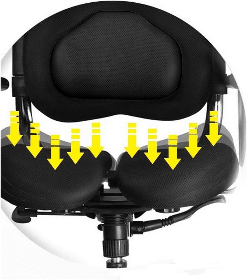 Bandscheiben Bürostuhl - ZEN-LS - Unterstützung der Lendenwirbelsäule mit Lordosenstütze - Sitzen bis zu 12H - INNOVATIVE orthopädische Bürostühle - Office Chair - 1,50m - 1,95m - Schwarz