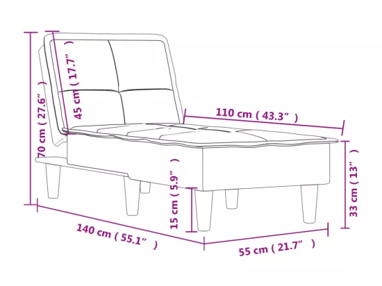 Prolenta Premium - Chaise longue gris foncé tissu
