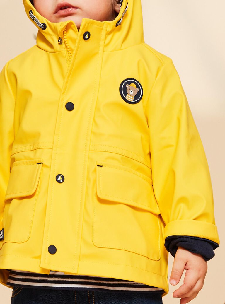 Manteau jaune ciré 3 en 1 à capuche
