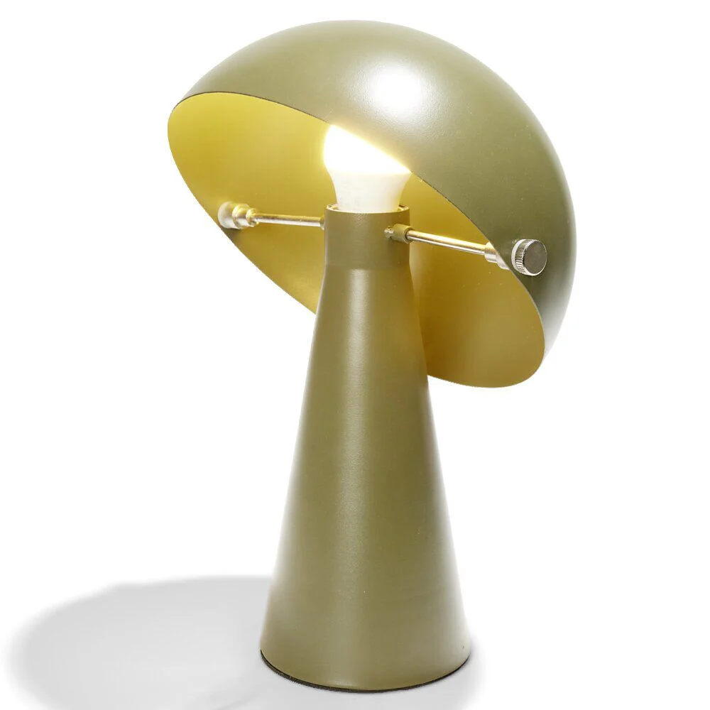 Lampe à poser forme champignon en fer H34cm vert foncé
