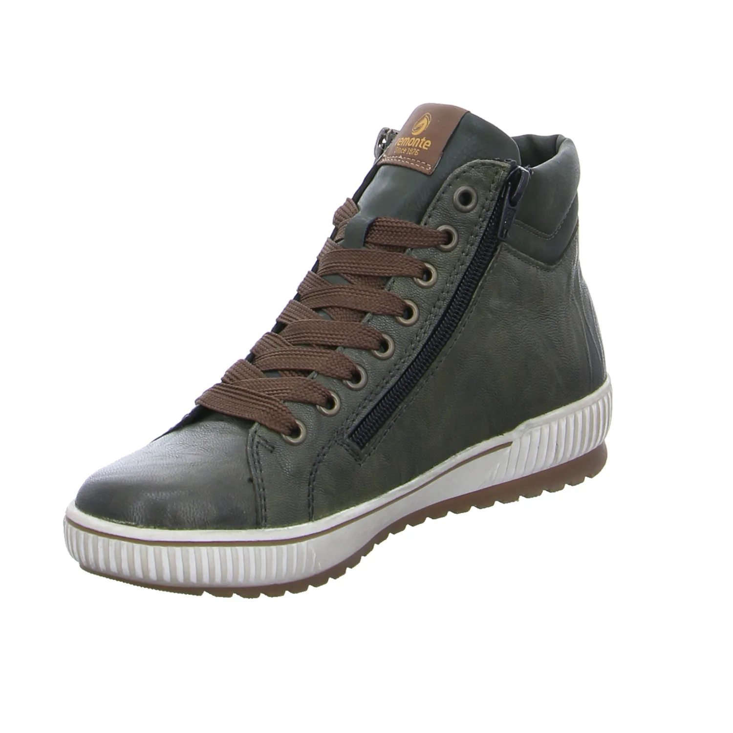 REMONTE Mid Cut Sneaker Olive Leder  mit TEX Membrane