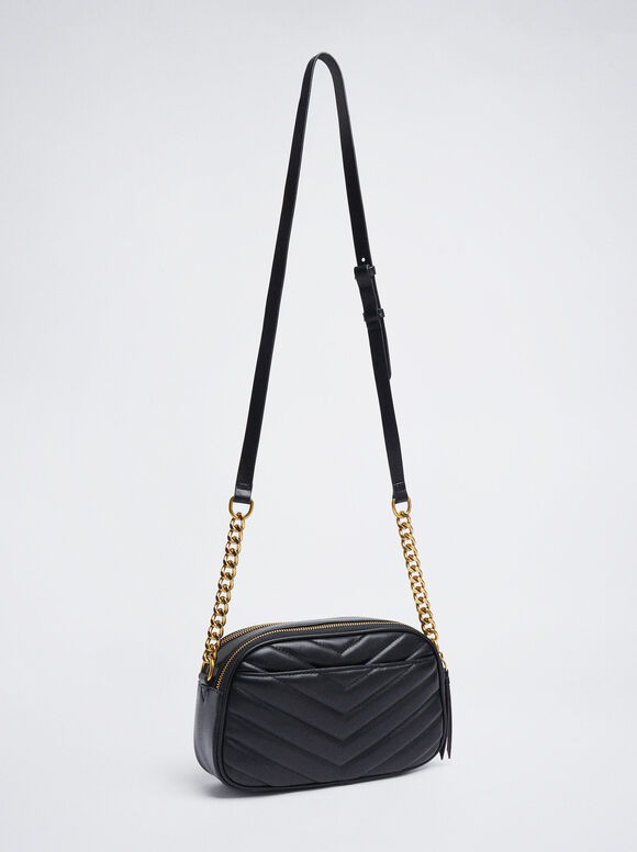 Bolsa de ombro acolchoada - Preta