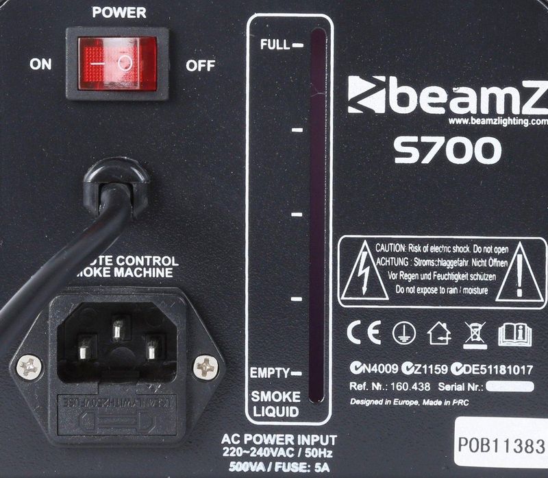 Rookmachine - Beamz S700 rookmachine 700W incl. 400ml rookvloeistof