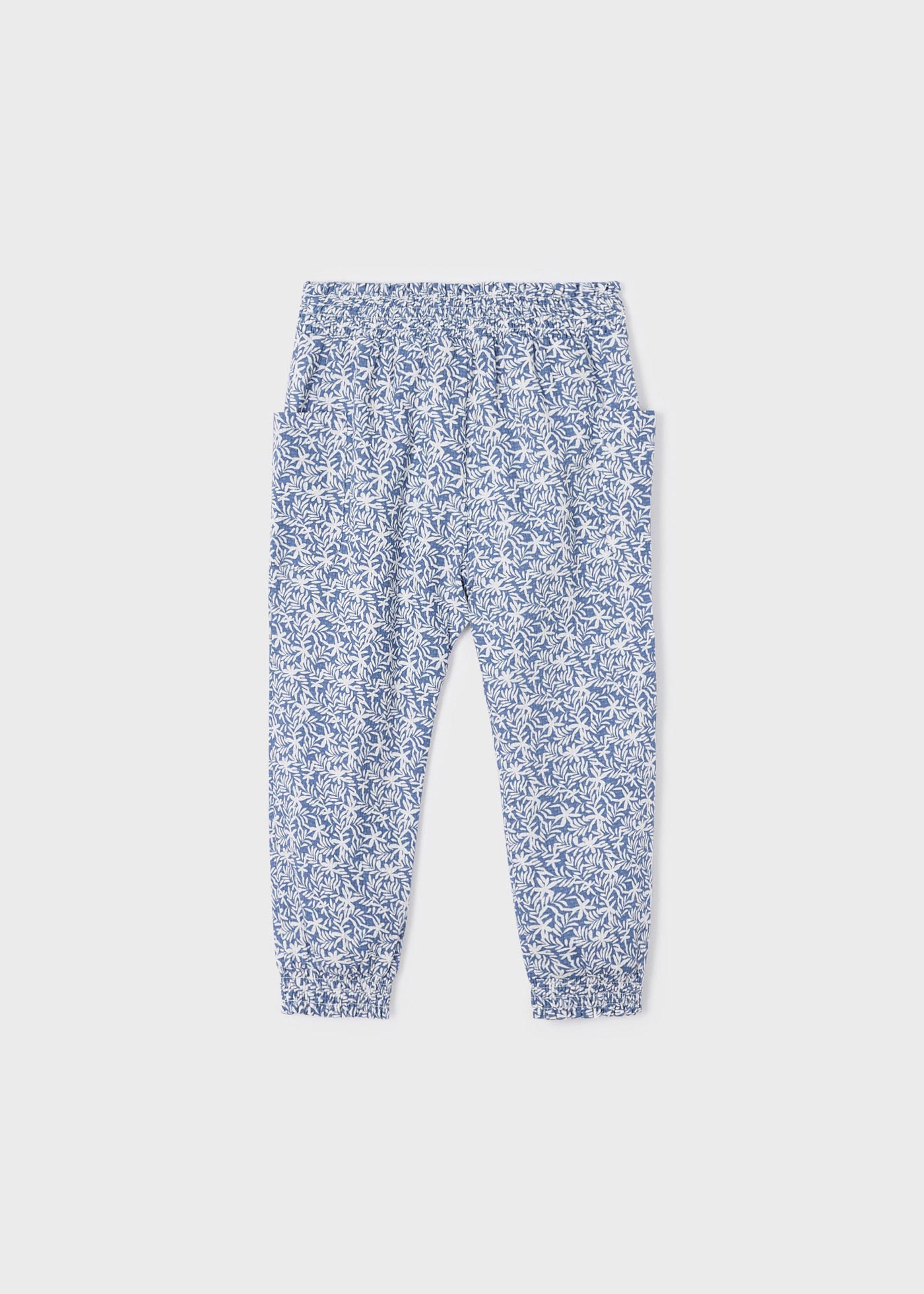 Calças largas de algodão estampado para meninas