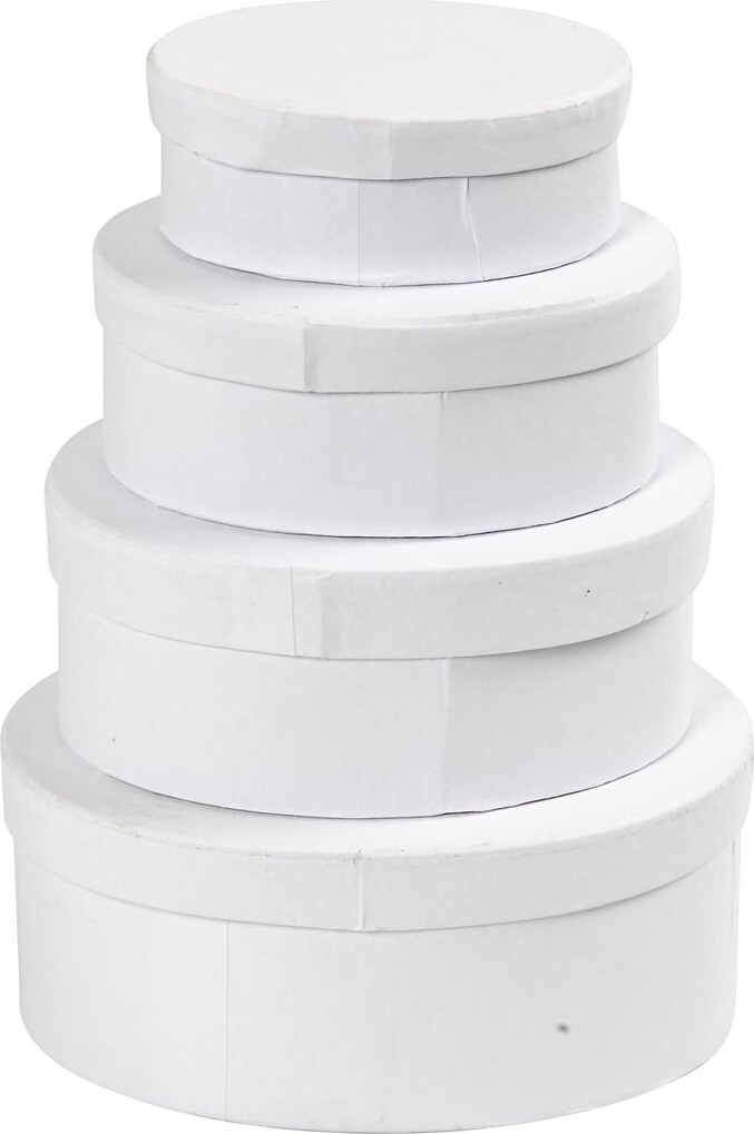 Ovale Æsker - H 4+5+6+7 CM - L 10+12+14+16 CM - Hvid - 4 Stk