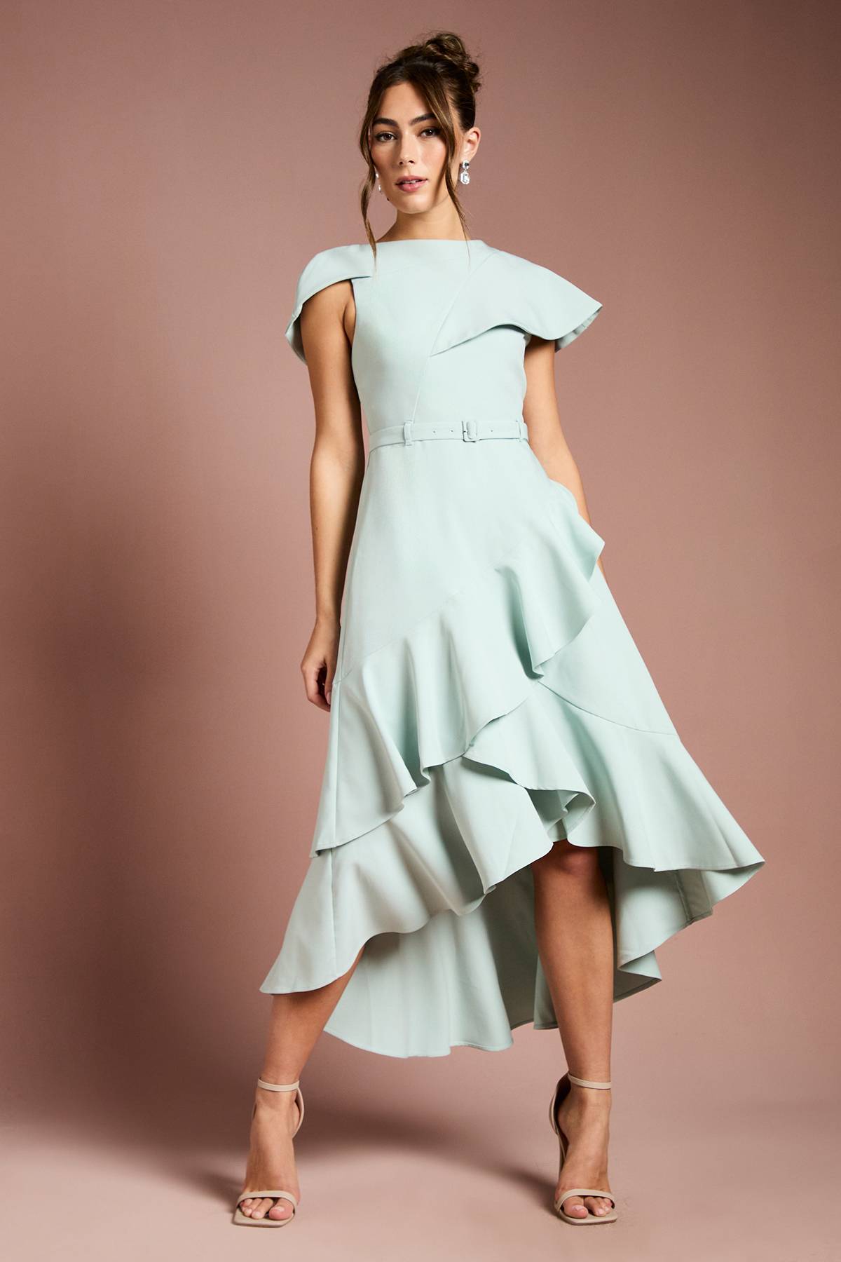 Coast Robe Midi Ceinturée en Crêpe Cascade