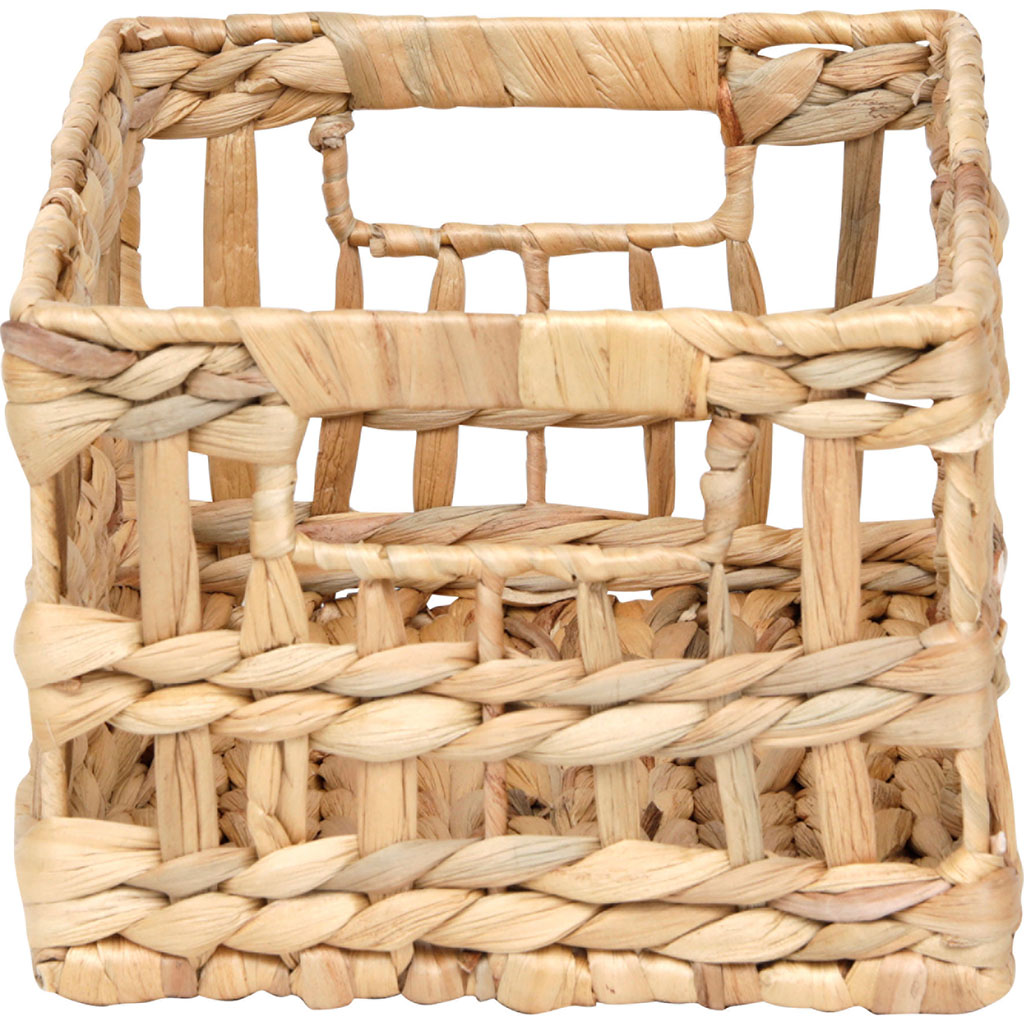 Panier de rangement rectangulaire ajouré naturel 30x15x20cm