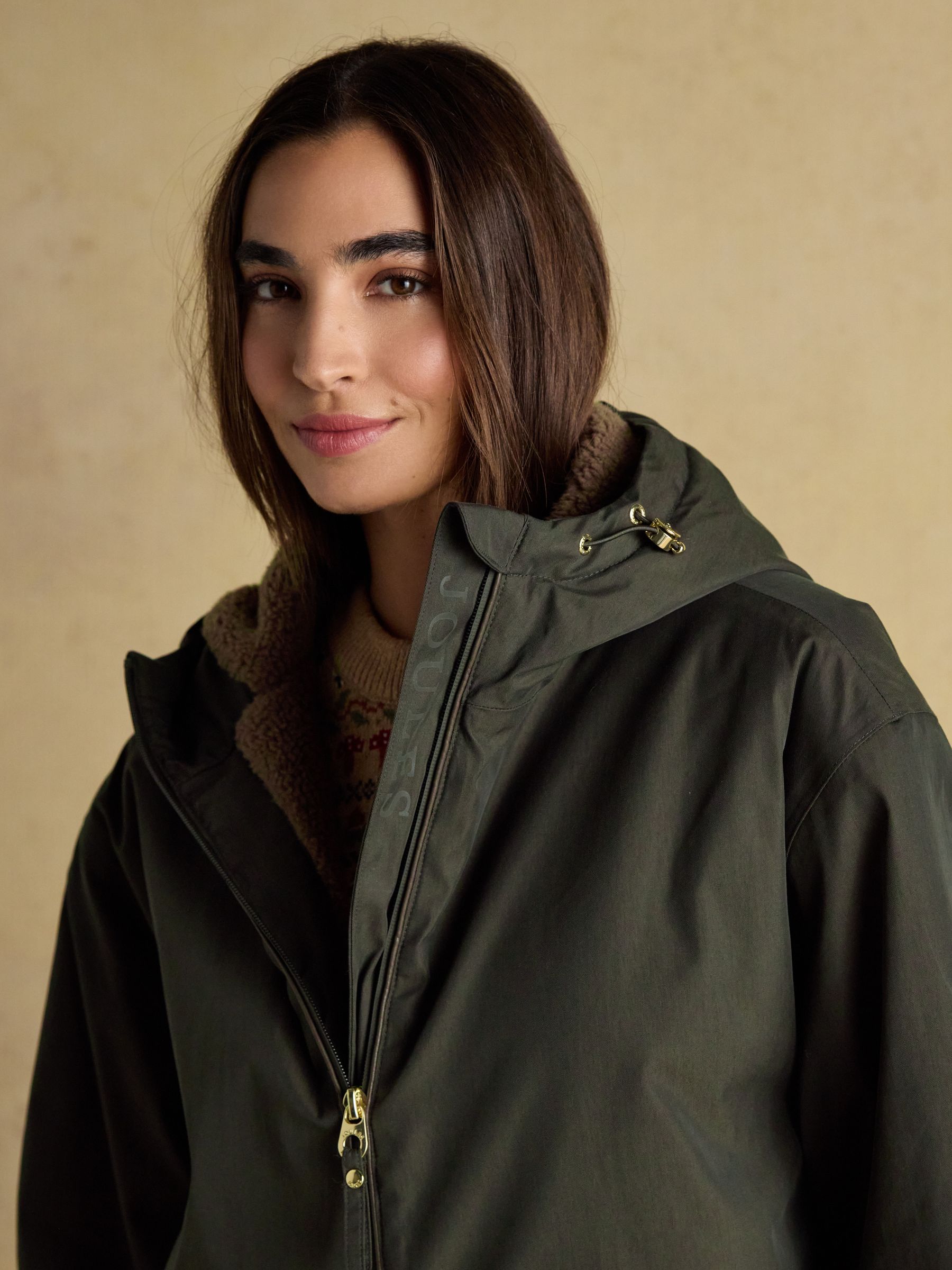 Groen - Joules - Oversized waterdichte overall met fleece voering