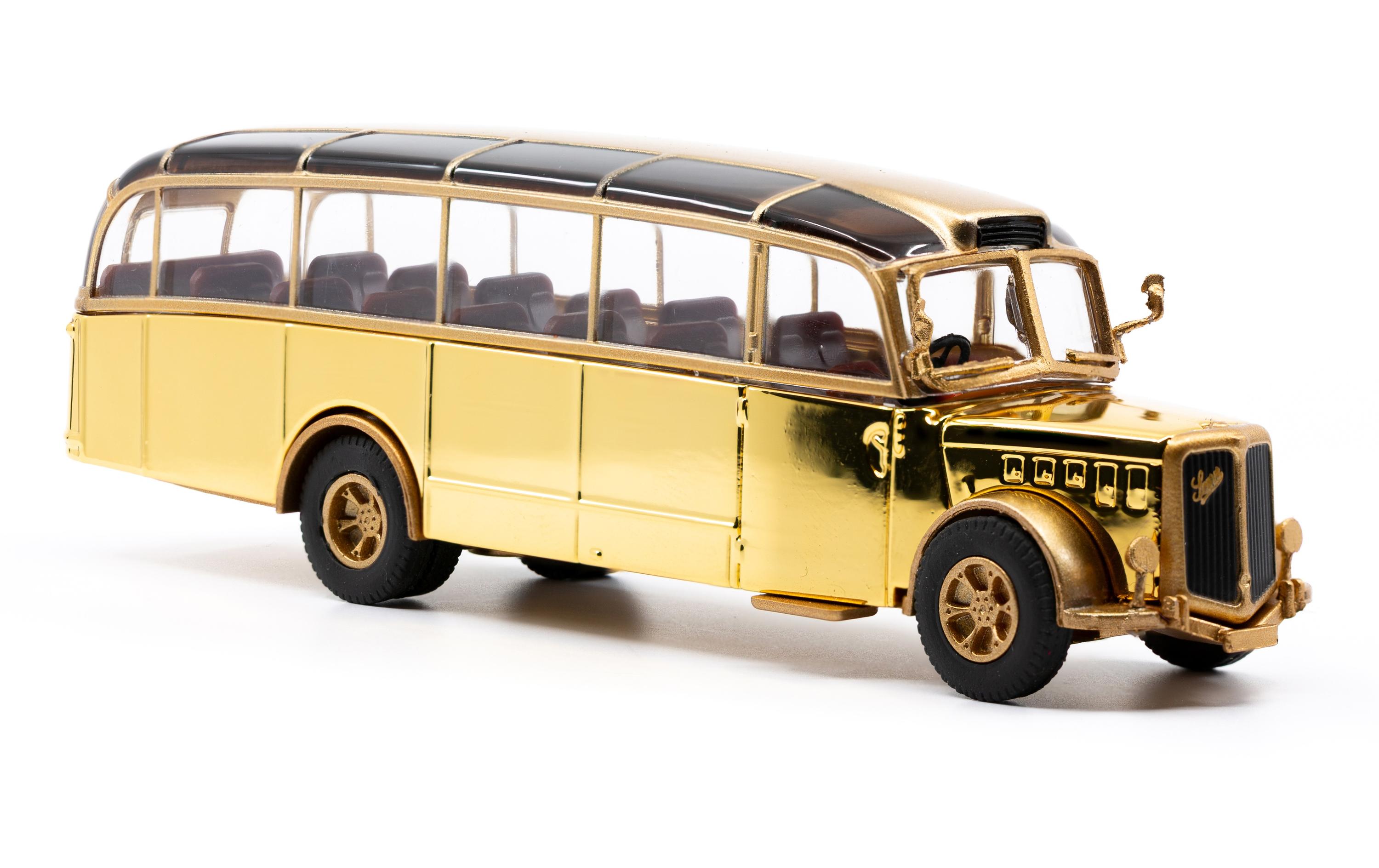 Bus Saurer L4C Alpenwagen Limited Edition Gold 1:87Alpenwagen Sammlermodell im Massstab 1:87