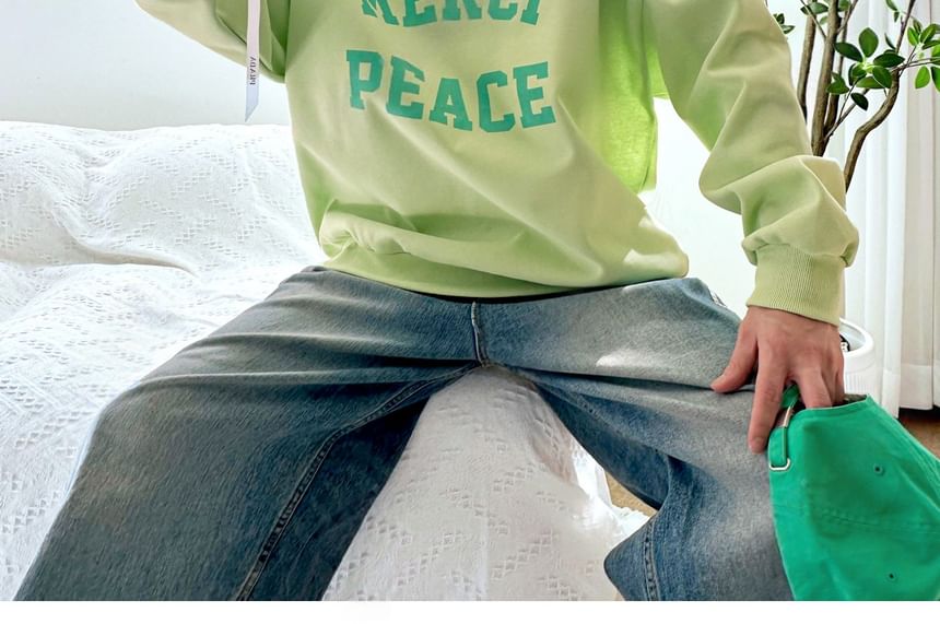 SeoulPop - Sweatshirt met losse pasvorm en letters
