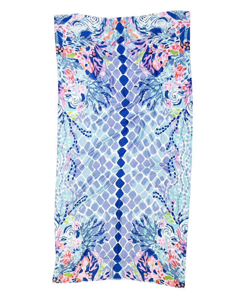 Foulard bleu coraux